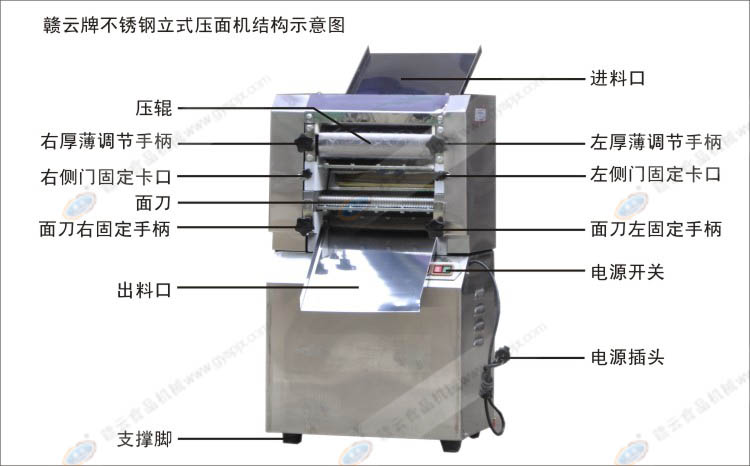 不锈钢立式压面机结构示意图